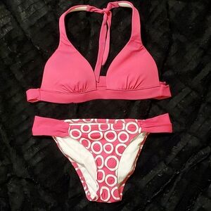 Victoria's Secret SM Pink/White Polka Dot Bikini Set